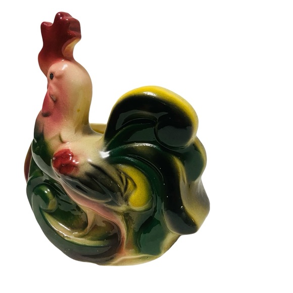 Rare Vintage Rooster Planter Farmhouse Kitchen Decor - Picture 3 of 10